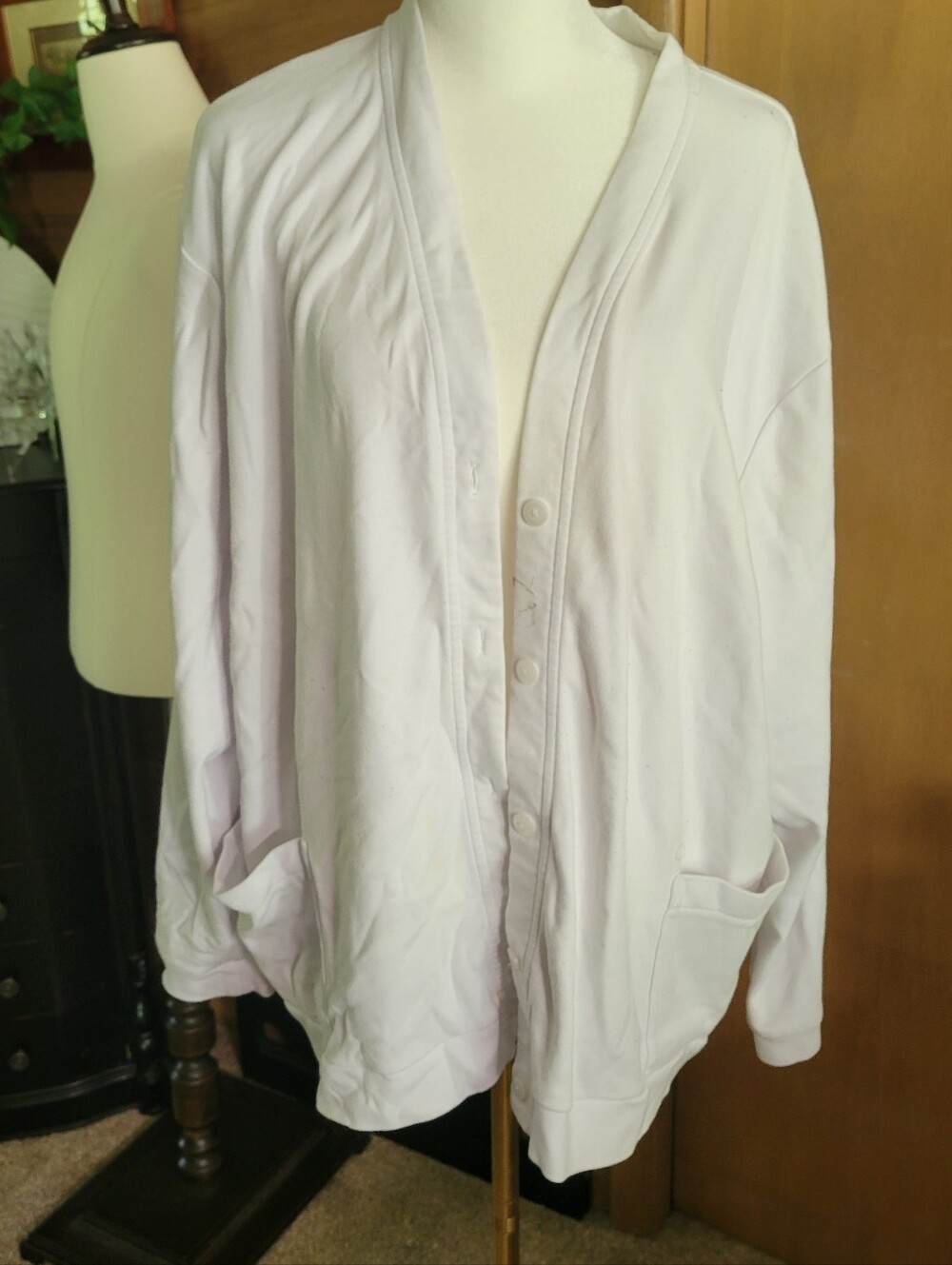 White Button-Front Women’s Cardigan